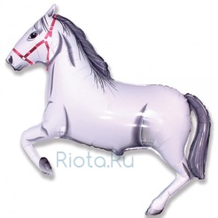 Фигурный шар Лошадь белая, 107 см