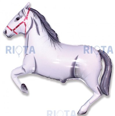 Фигурный шар Лошадь белая, 107 см