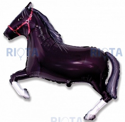 Фигурный шар Лошадь черная, 107 см