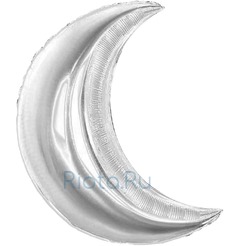 Фигурный шар Месяц серебро, 66 см