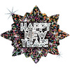 Фигурный шар Новогодний фейерверк, Happy new year, голография, 81 см