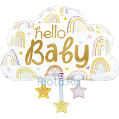 Фигурный шар Облачко hello baby на выписку, 71 см