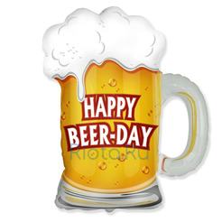 Фигурный шар Пивная кружка в День пива, Happy beer-day, 71 см
