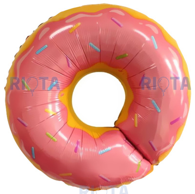 Фигурный шар Пончик, розовый, 69 см