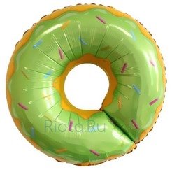Фигурный шар Пончик, зеленый, 69 см