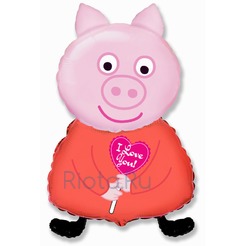 Фигурный шар Свинка Пеппа с сердцем, 81 см