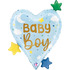 Фигурный шар Сердце baby boy на рождение, голубое, 64 см 
