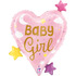 Фигурный шар Сердце baby girl на рождение, розовое, 64 см 