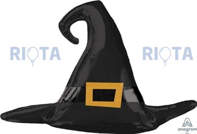 Фигурный шар Шляпа ведьмы, черная, 68 см