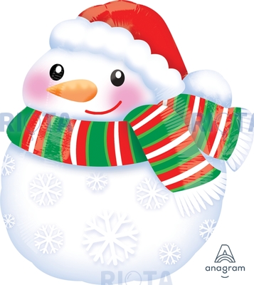 Фигурный шар Снеговик в шарфе, 53 см