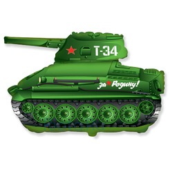 Фигурный шар Танк T-34 (зеленый), 79 см