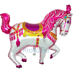 Фигурный шар Цирковая розовая лошадь, 107 см