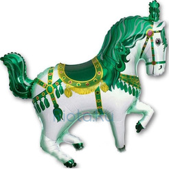 Фигурный шар Цирковая зеленая лошадь, 107 см