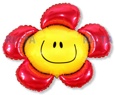 Фигурный шар Цветочек красный, 104 см