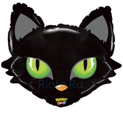 Фигурный шар Зеленоглазый черный кот, 50 см
