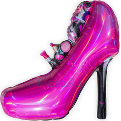 Фигурный шар Женская туфелька, розовая, 79 см