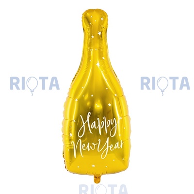 Фигурный шар Золотая бутылка шампанского на Новый год, 82 см