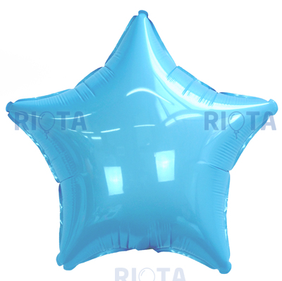 Фольгированный Шар-звезда ярко-голубой, 46 см