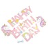 Гирлянда Happy Birthday Цветочный единорог, розовая, 250 см