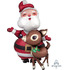 Ходячий шар Дед Мороз с оленем, 121 см
