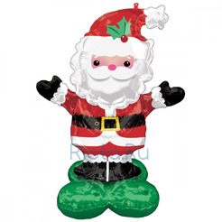 Ходячий шар Санта-Клаус на зеленой подставочке, 114 см
