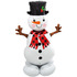 Ходячий шар Снеговик в цилиндре с красным шарфом, 157 см