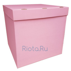 Коробка для воздушных шаров розовая, 70х70х70