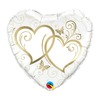 Шар-сердце Переплетенные сердца золото, 46 см