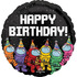 Шар-круг Космонавтики на днюхе, Happy birthday, 46 см