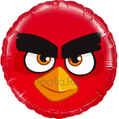 Шар-круг Красная птичка сердитая, Angry Birds, 46 см