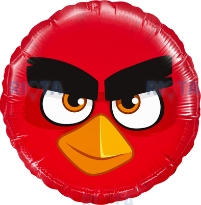 Шар-круг Красная птичка сердитая, Angry Birds, 46 см