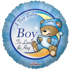 Шар-круг Медвежонок мальчик (A New Baby), 46 см