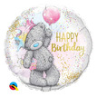 Шар-круг Мишка Тедди с шариком, happy birthday, 46 см
