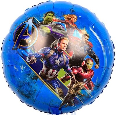 Шар-круг Мстители, вселенная Marvel, синий, 46 см