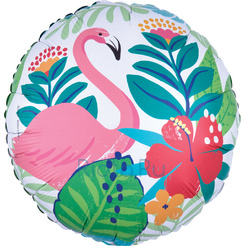 Шар-круг Нежный фламинго и цветы, 46 см