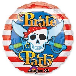 Шар-круг Пиратская вечеринка Веселый Роджер, 45 см
