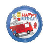 Шар-круг Пожарная машина на светофоре, Happy birthday, 46 см