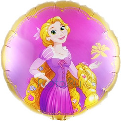 Шар-круг Добрая принцесса Рапунцель, розовый, 46 см