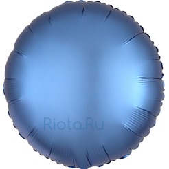 Шар-круг Синий сатин, 46 см