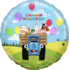Шар-круг Синий трактор с шариками едет по полям, 46 см