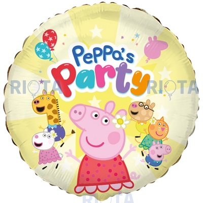 Шар-круг Вечеринка у Свинки Пеппы, peppa's party, 46 см