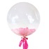 Шар-пузырь прозрачный, с нежно-розовыми перьями, 60 см