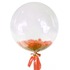 Шар-пузырь прозрачный, с оранжевыми перьями, 60 см
