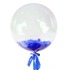 Шар-пузырь прозрачный, с синими перьями, 60 см
