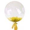 Шар-пузырь прозрачный, с желтыми перьями, 60 см