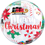 Шар-пузырь Снеговик, Merry Christmas, 55 см