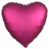 Шар-сердце Бургундия, сатин, 46 см