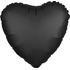 Шар-сердце Черный сатин, 46 см