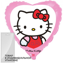 Шар-сердце Hello Kitty в сердечке, 46 см