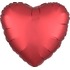 Шар-сердце Красный сатин, 46 см